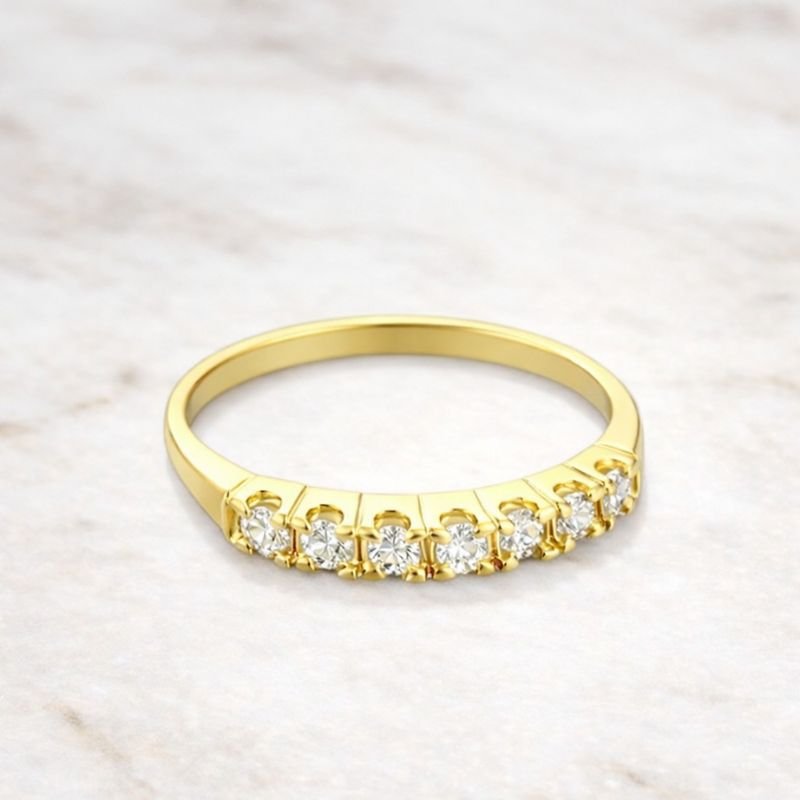 ANEL ALIANCA APARADOR COM ZIRCONIAS N 14,16,18,20,22,24 // QTDE PCT: 6 PCS // VAL UNIT: R$ 10,87