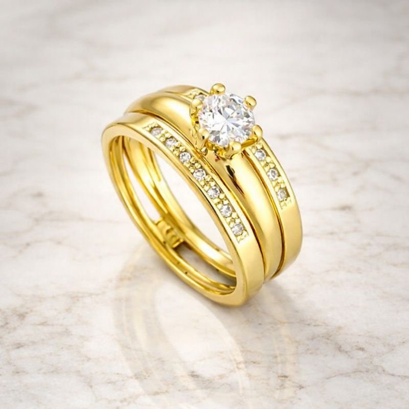 ANEL SOLITARIO COM APARADOR ZIRCONIA N 14,16,18,20,22,24 // QTDE PCT: 3 PC // VAL UNIT: R$ 16,41