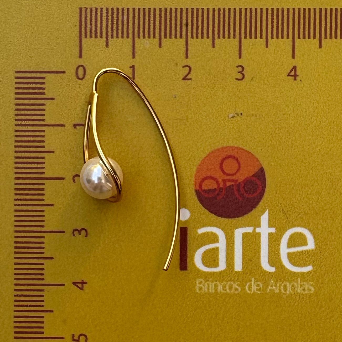 BRINCO GOTA CURTA COM PEROLA TAM 40MM // QTDE PCT: 5 PAR // VAL UNIT: R$ 5,90