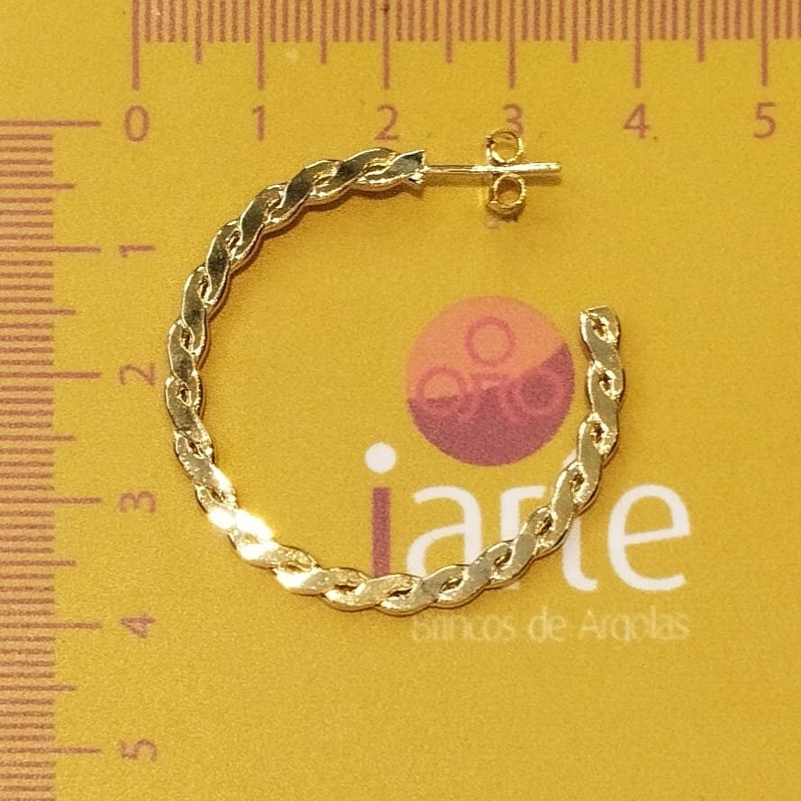 BRINCO ARGOLA FIO TRANÇADO LAMINADO TAM 30MM // QTDE PCT: 5 PAR // VAL UNIT: R$ 4,80