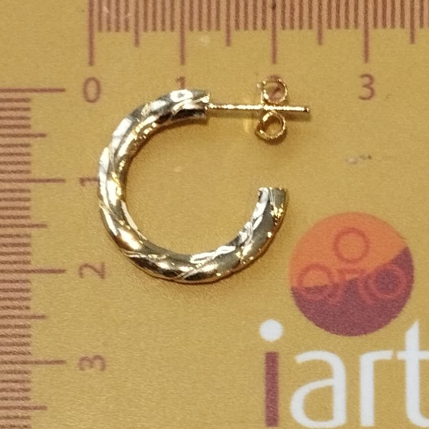 BRINCO ARGOLA FIO DUPLO TORCIDO E LAMINADO TAM 15MM // QTDE PCT: 5 PAR // VAL UNIT: R$ 3,81