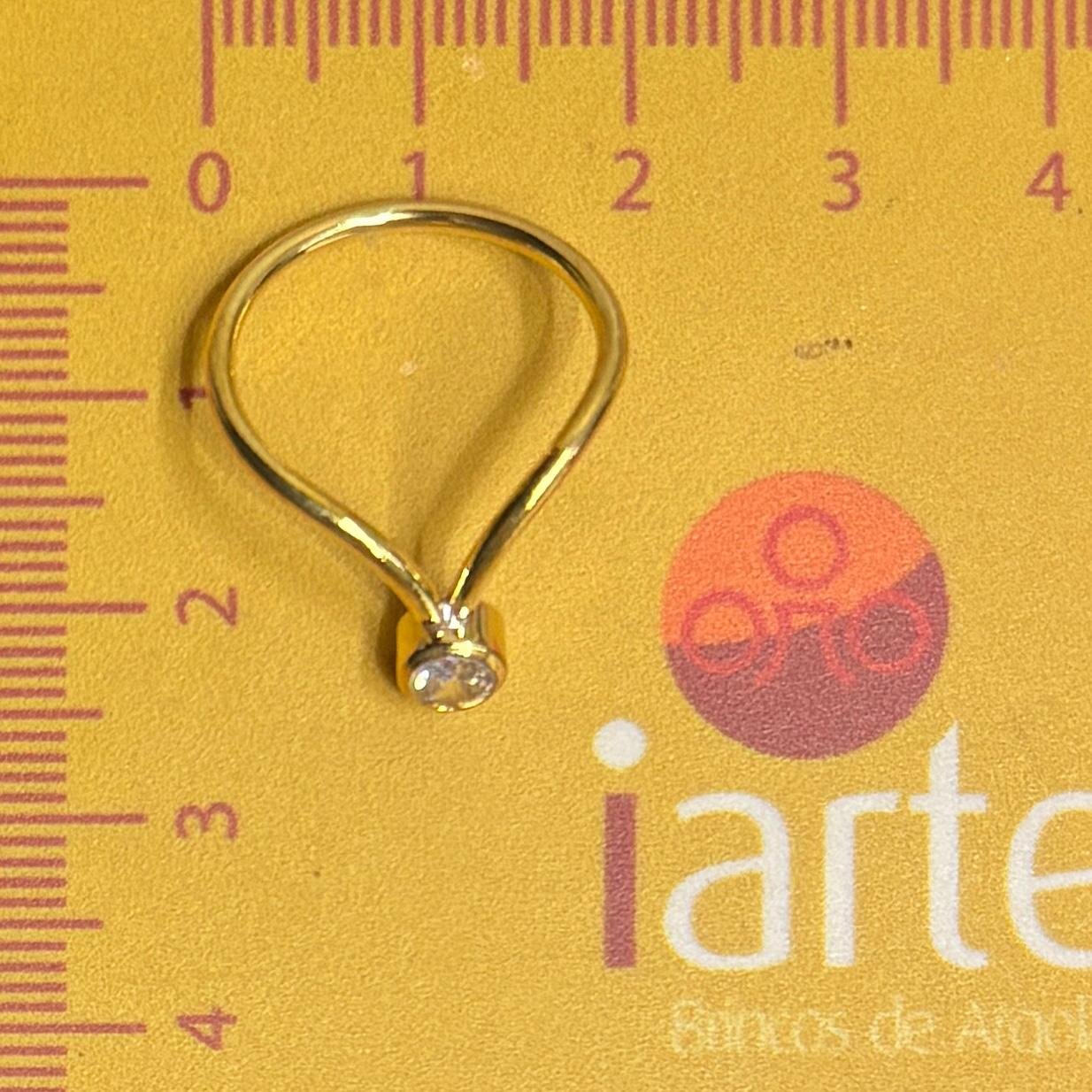 ANEL DE FIO V COM ZIRCÔNIA LATÃO BRUTO // QTDE PCT: 3 PC // VAL UNIT: R$ 4,91