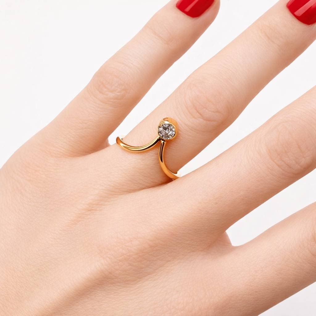 ANEL DE FIO V COM ZIRCÔNIA LATÃO BRUTO // QTDE PCT: 3 PC // VAL UNIT: R$ 4,91