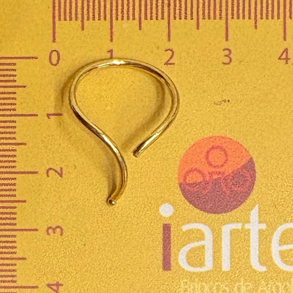 ANEL DE FIO ABERTO COM CURVA COM BOLA LATÃO BRUTO // QTDE PCT: 3 PC // VAL UNIT: R$ 3,20