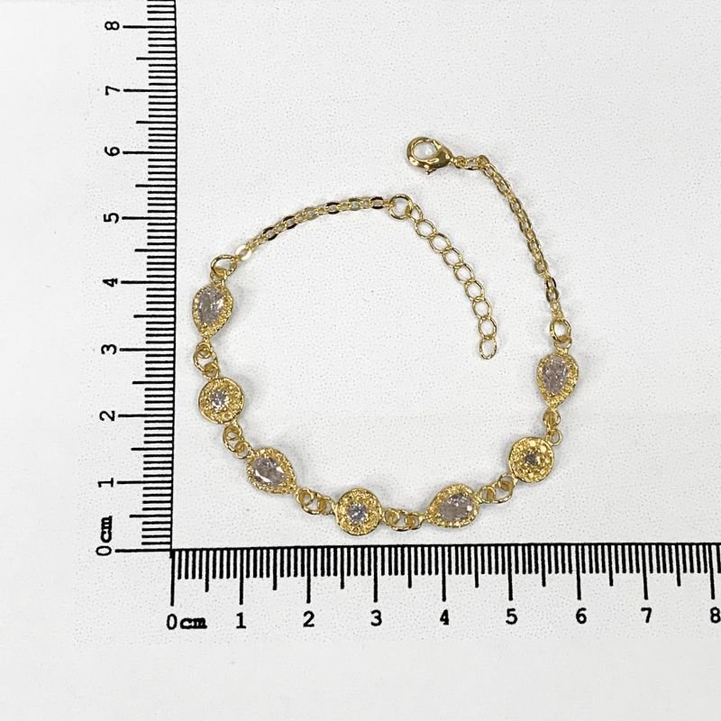 PULSEIRA DE GOTAS E REDONDOS COM ZIRCONIAS DE LADO // QTDE PCT: 5 PC // VAL UNIT: R$ 7,95